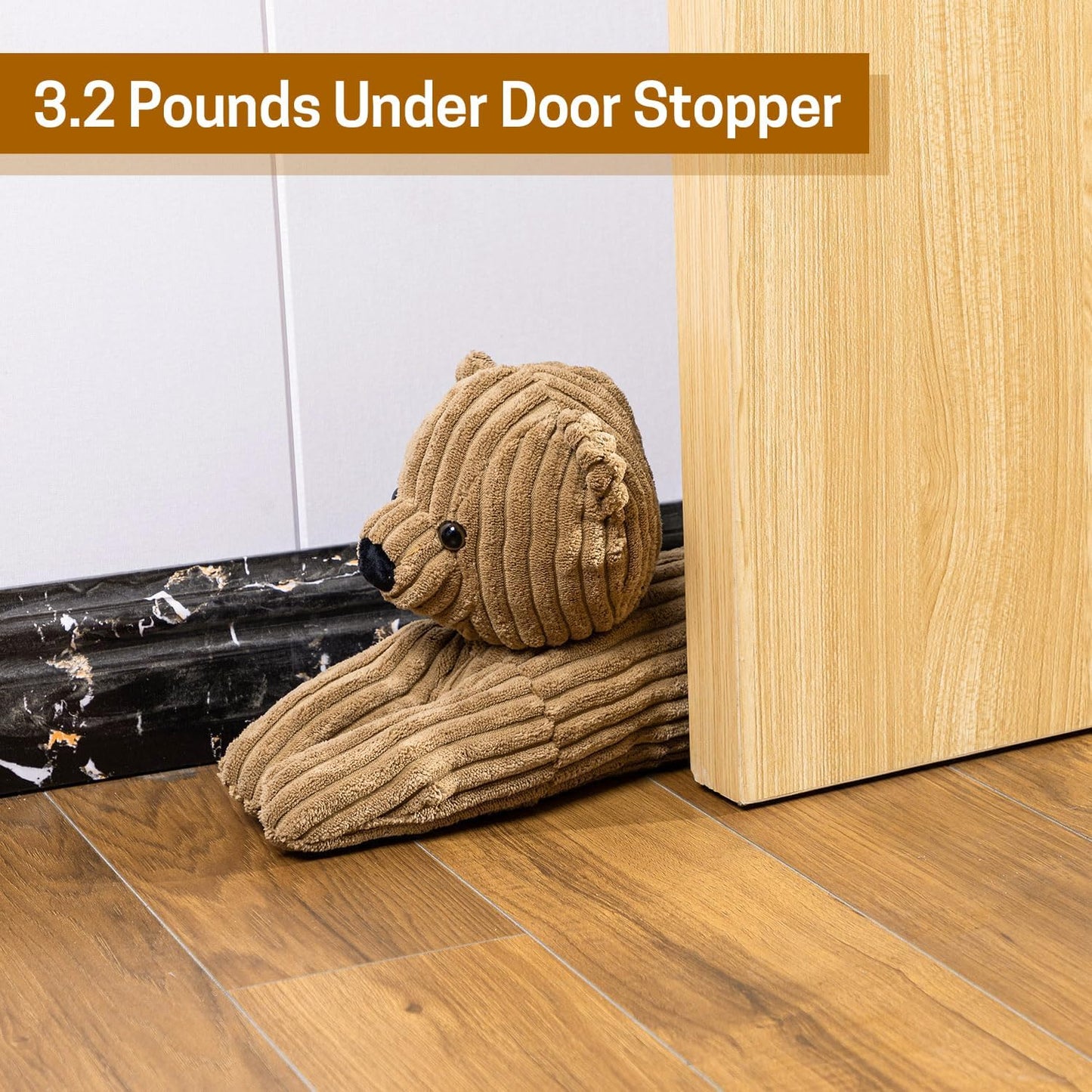 SWISSELITE 36 Inch Under Door Stopper, Decorative Door Noise Blocker | Weighted 3.2 Pounds Animal Air Draft Stopper Soundproof Energy Saver for Door & Window