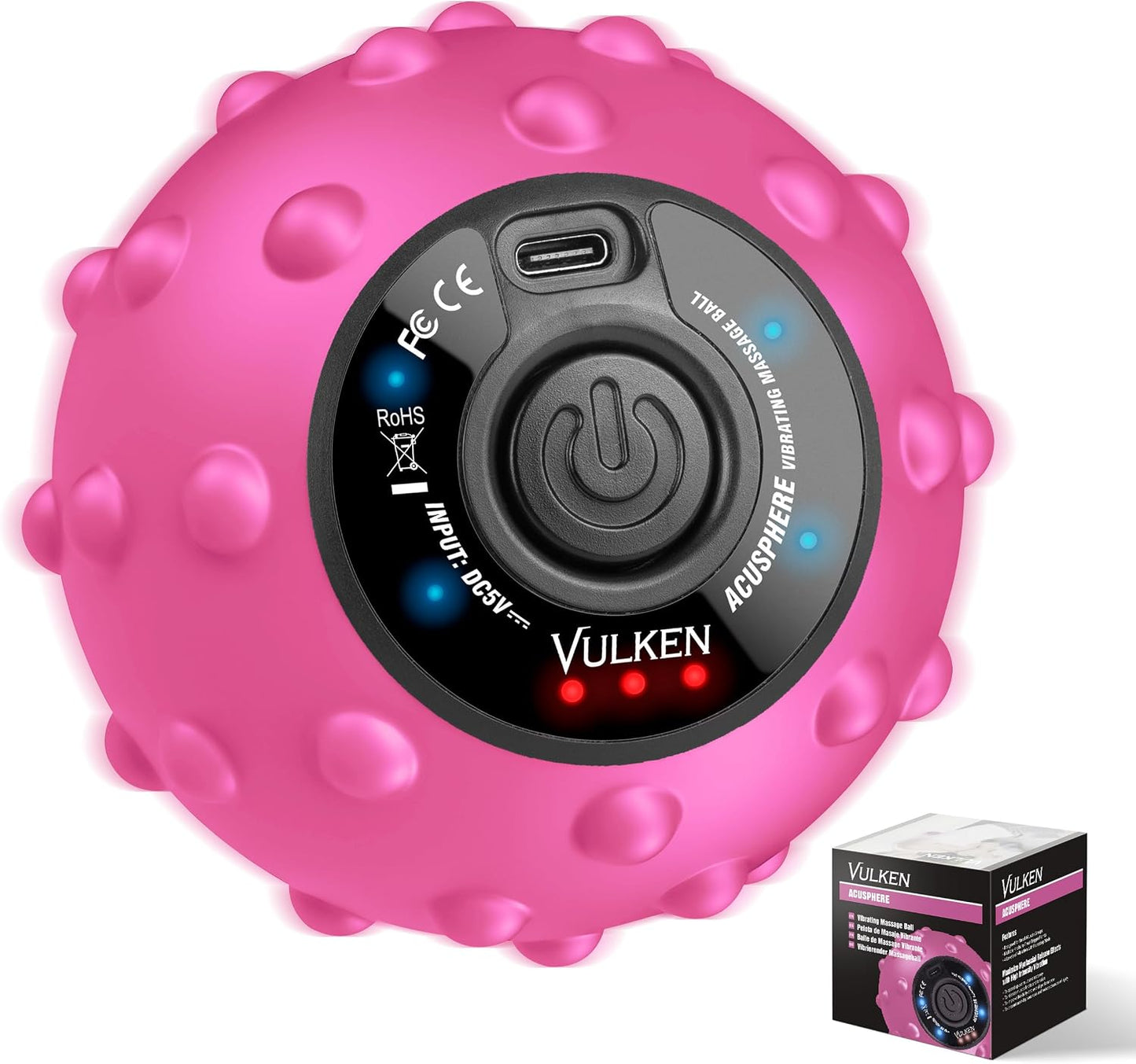 Vibrating Massage Ball for Muscle Recovery with SphereStrap – Target Hard-to-Reach Areas, Hands-Free Back Massage. 4 Speeds High Intensity Trigger Point Massage Ball.