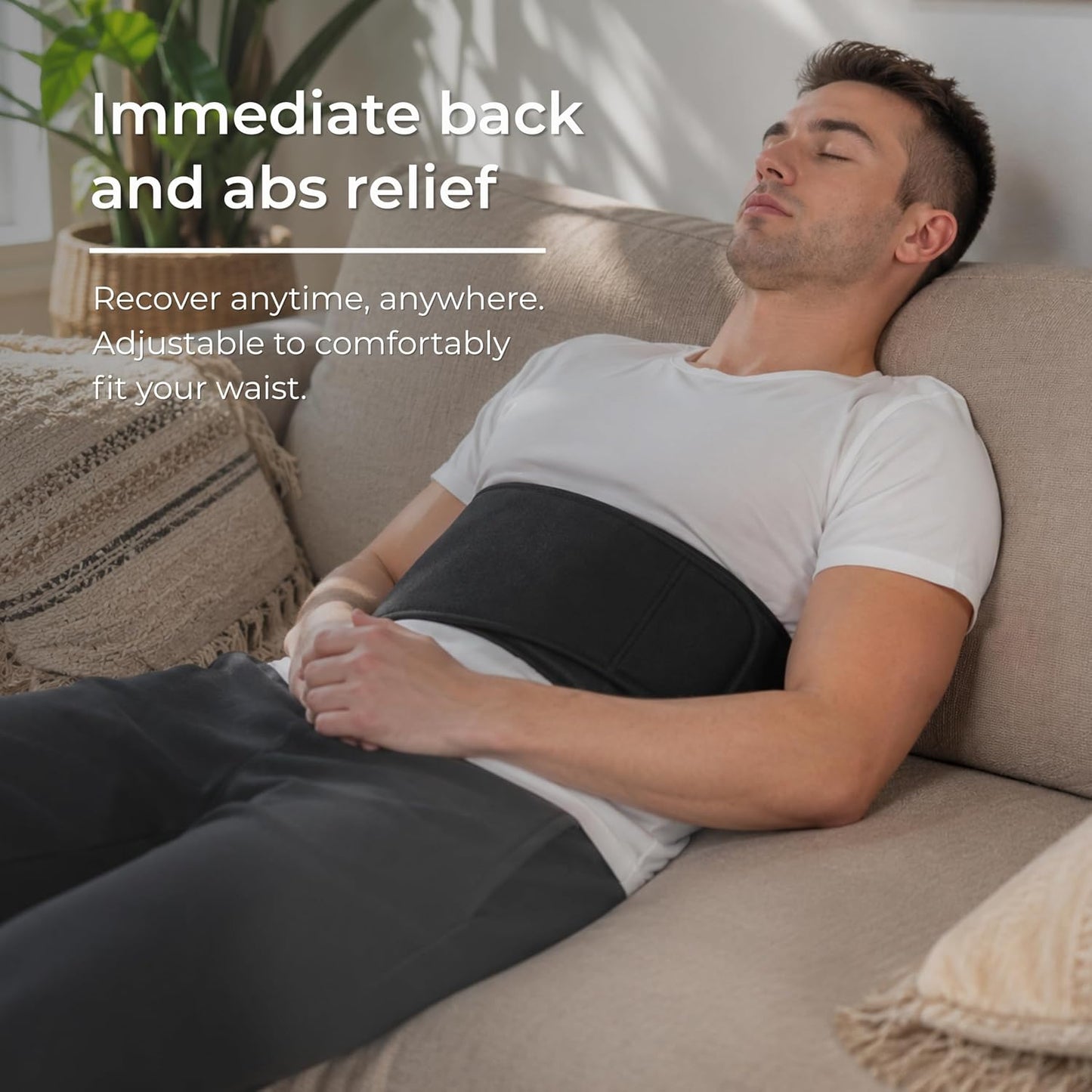 Cold and Hot Therapy Wrap, Black, Latex-Free, Non-Toxic, for Back, Abdomen, Hip, Sports Injury Prevention, Recovery (Back/Abdomen). kit Includes Flexible Gel Compress, Sleeve and Strap.