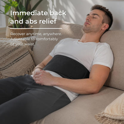 Cold and Hot Therapy Wrap, Black, Latex-Free, Non-Toxic, for Back, Abdomen, Hip, Sports Injury Prevention, Recovery (Back/Abdomen). kit Includes Flexible Gel Compress, Sleeve and Strap.