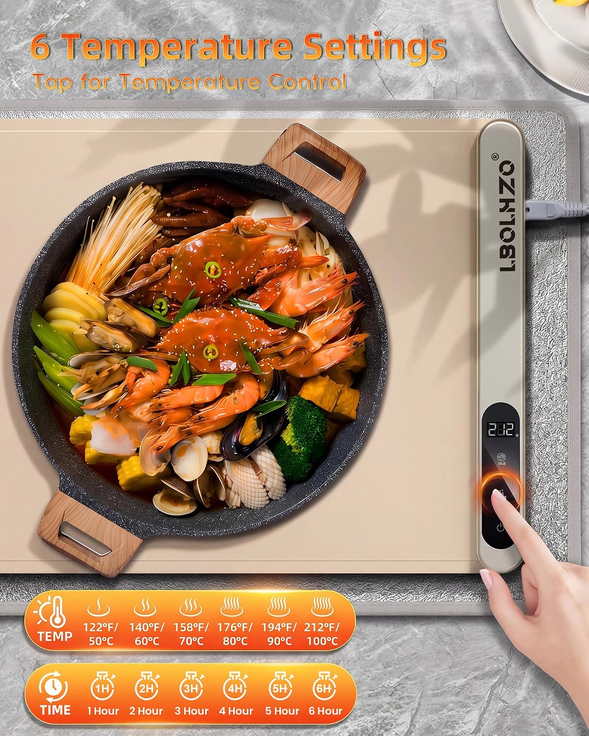 Warming Mat For Food Extra Large 36"x16" 580W Food Warming Mat Buffet Servers and Warmers,Chafing Dishes for Buffet 6 Temp 6 Hour,Roll Up Food Warmers for Parties Buffet Catering Gatherings
