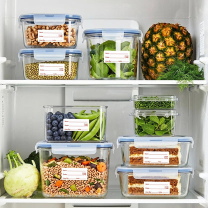 1200Pcs Removable Freezer Labels, 1 x 2 Inch Food Labels for Containers, Water Resistant Refrigerator Food Storage Date Stickers, No Residue Write-on Mason Jar Canning Labels for Kitchen Meal Prep