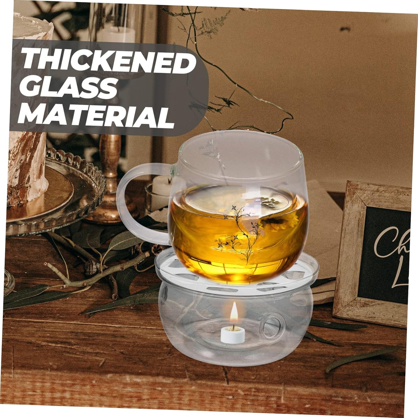 Healifty Glass Teapot Warmer Base Insulation Round Heating Base for Tea Kettle for Tea Ceremony and Household Use