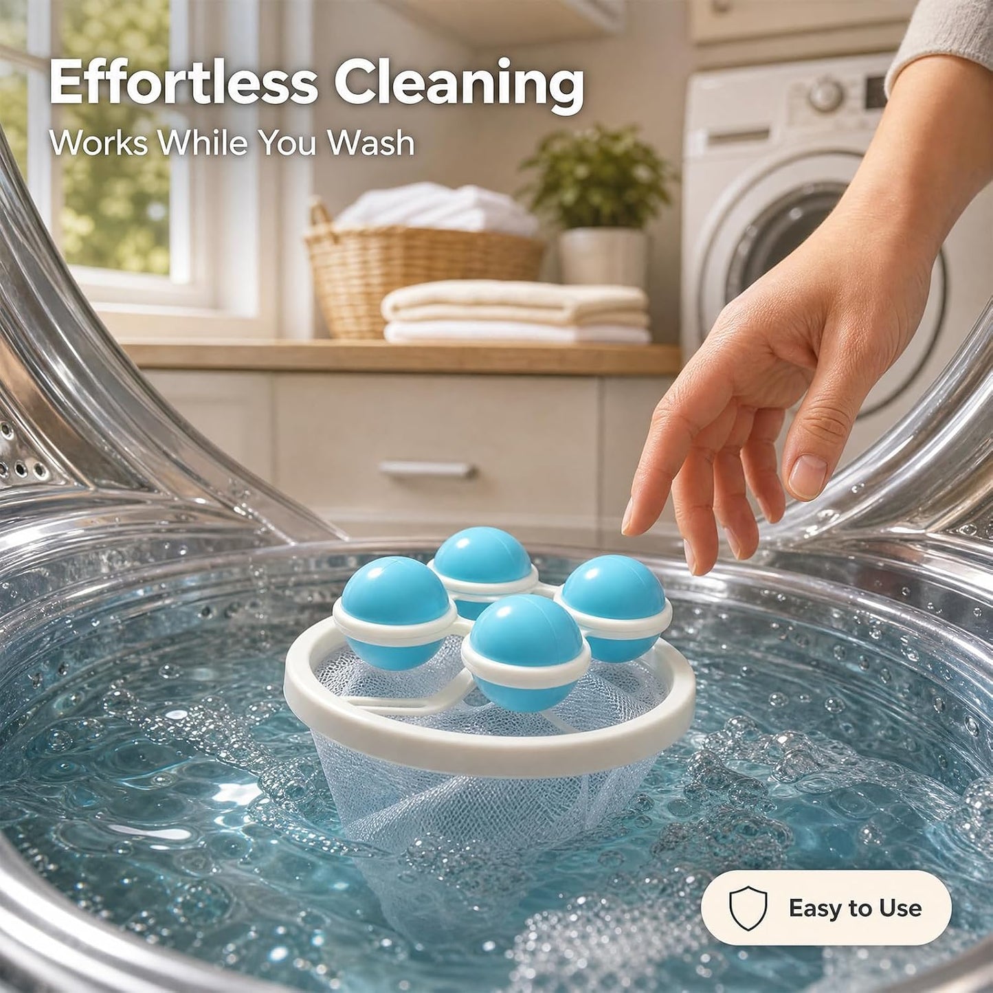 3PCS Washing Machine Hair Filter Mesh Bags, Reusable Floating Mesh Laundry Filter Bags, Washing Machine Lint Catcher for Laundry