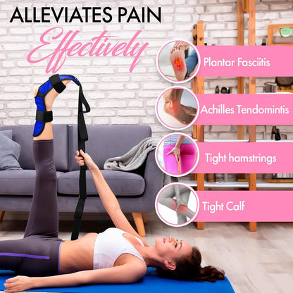 Foot and Calf Stretcher Strap for Physical Therapy and Flexibility | Supports Foot and Calf Stretching for Yoga, Gymnastics and Recovery, Ideal for Plantar Fasciitis Relief