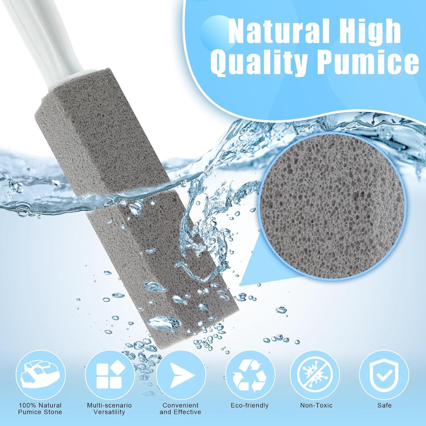30pcs Pumice Stone for Toilet, Toilet Pumice Stone with Handle, Toilet Stone Cleaning Block for Bath Grout Pool Kitchen Tubs Showers