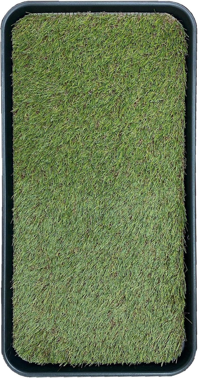 Ottomanson Indoor/Outdoor Boot Tray Non-Slip Doormat Modern Entryway Mat for Entryway Patio Backyard Garage, 18" x 28", Black