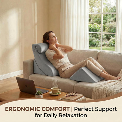 Axelrod Orthopedic Bed Wedge Pillow Set, Post Surgery Foam for Back, Neck and Leg Pain Relief Comfortable & Adjustable Ortho Pillows- Anti Snoring, Heartburn, Acid Reflux & GERD Sleeping Navy