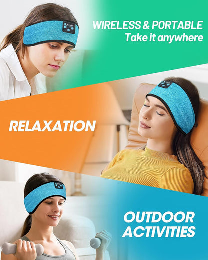 Sleep Headphones Headband, Bluetooth 5.4 Sleeping Headphones for Side Sleepers, Wireless Headband Headphones with Ultra-Thin Stereo Speakers for Sports, Workout, Travel, Meditation