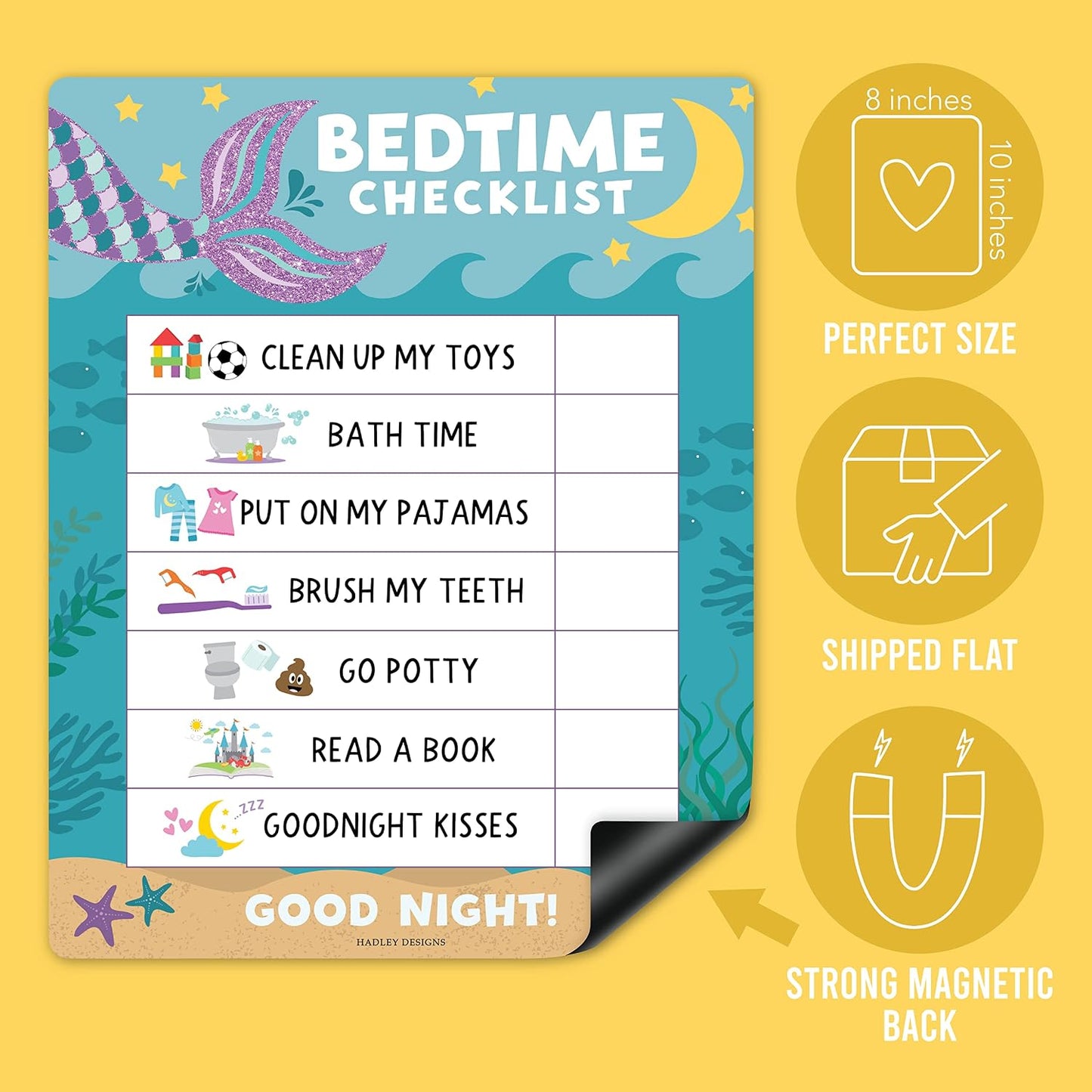 Magnetic Morning & Bedtime Routine Chart for Kids - Customizable Toddler Daily Schedule Board with Dry Erase Surface, Stickers & Marker, Build Habits with Visual Checklists, Boho Theme