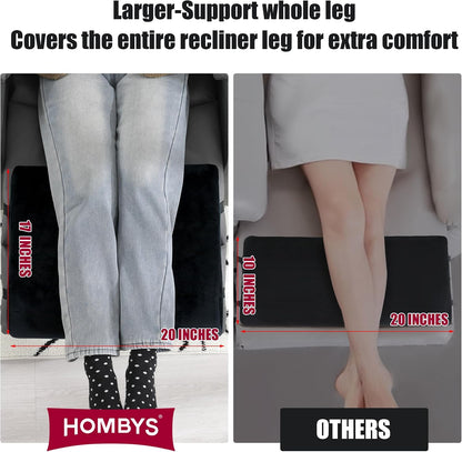 HOMBYS Extra Large Recliner Leg Pillow, Memory Foam Foot Rest Cushion Wave Shape Recliner Footrest Extender, Multi Purpose Back & Lumbar Support Pillow for Recliner, Bed, Sofa Couch,Grey
