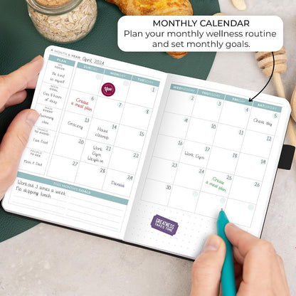 Clever Fox Food Journal for Women & Men, Weight Loss Tracker, Aquamarine
