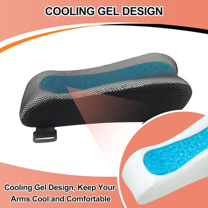 Upgraded Office Chair Arm Pads with Cooling Gel, Ergonomic Memory Foam Armrest Pads for Office Chair Gaming Chair Arm Rest Covers for Desk Chair Armrest Cushions (Set of 2)