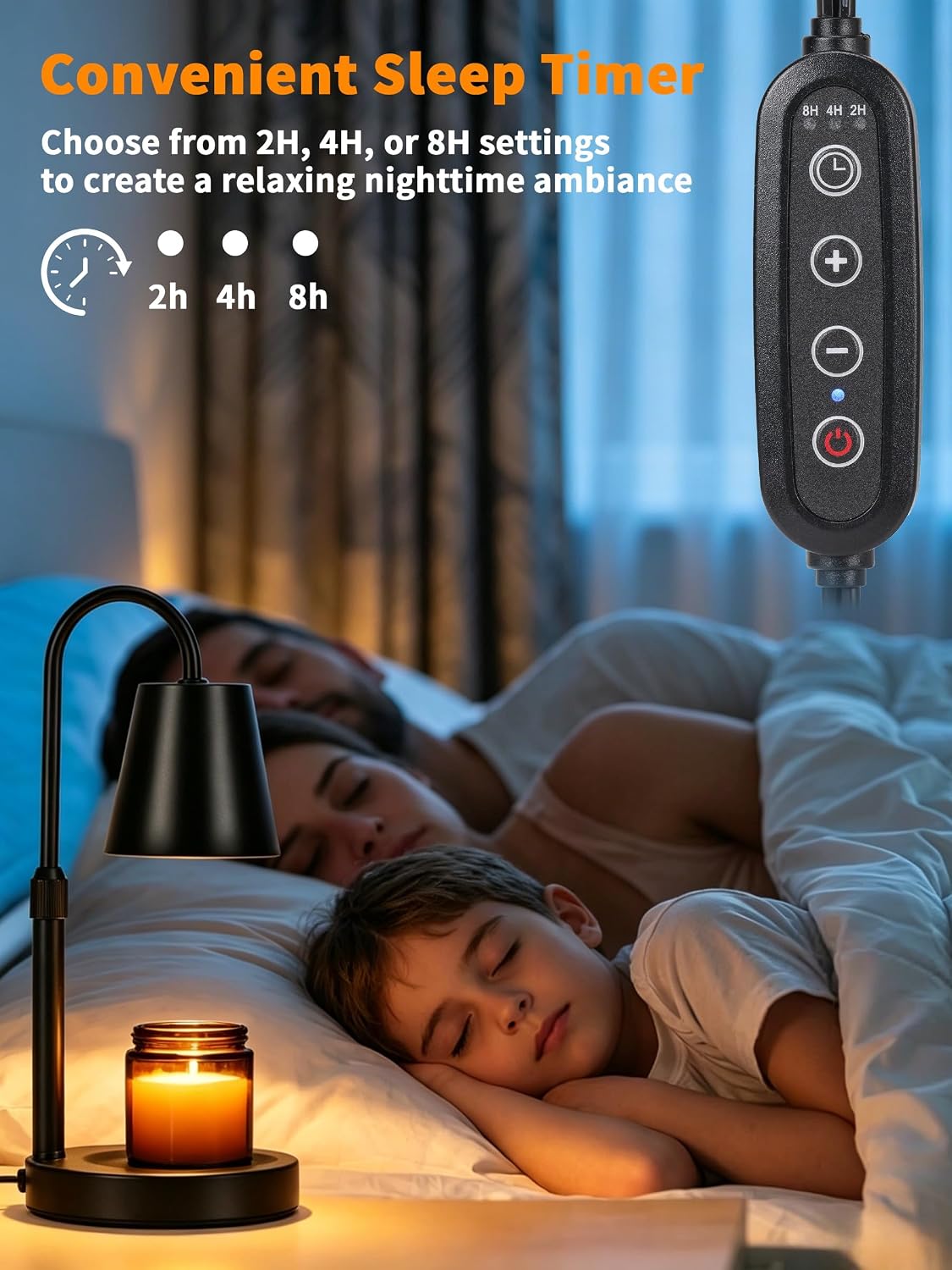 Dimmable Black Candle Warmer Lamp with Timer for Jar Candles