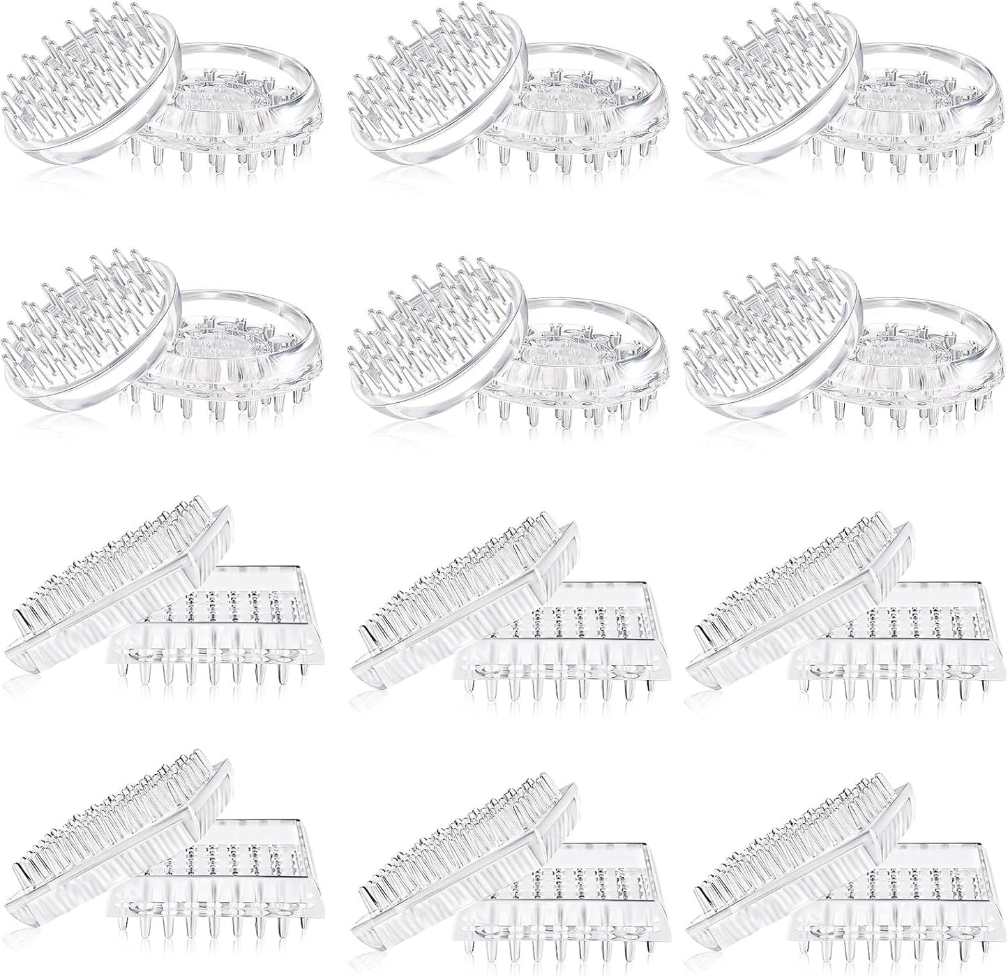 Queekay 8 Pcs Carpet Protector Spiked Plastic Caster Cups Round and Square Comfortable Touch Caster Cup Spiked Furniture Protector for Sofas, Tables, Chairs Offices Bookcases Other