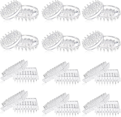 Queekay 8 Pcs Carpet Protector Spiked Plastic Caster Cups Round and Square Comfortable Touch Caster Cup Spiked Furniture Protector for Sofas, Tables, Chairs Offices Bookcases Other