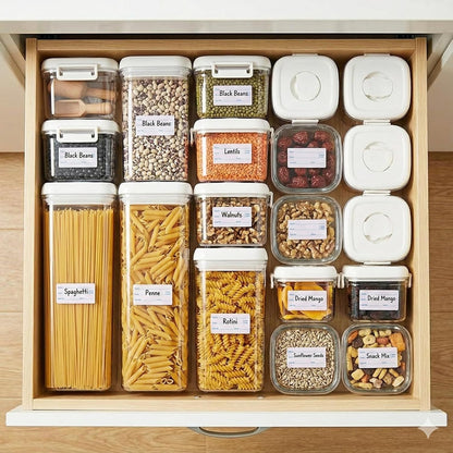 Food Storage Labels, 1 x 2 Inch, 1000 Pieces Removable Freezer Stickers, 2 Rolls