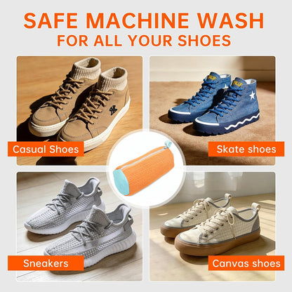 1PCS Blue Shoe Washing Machine Bags for All Shoe Types | Deep Cleaning,Reusable and Durable,Safeguarding Shoes from Scuffs and Deformation,Tear-Resistant Chenille Fabric