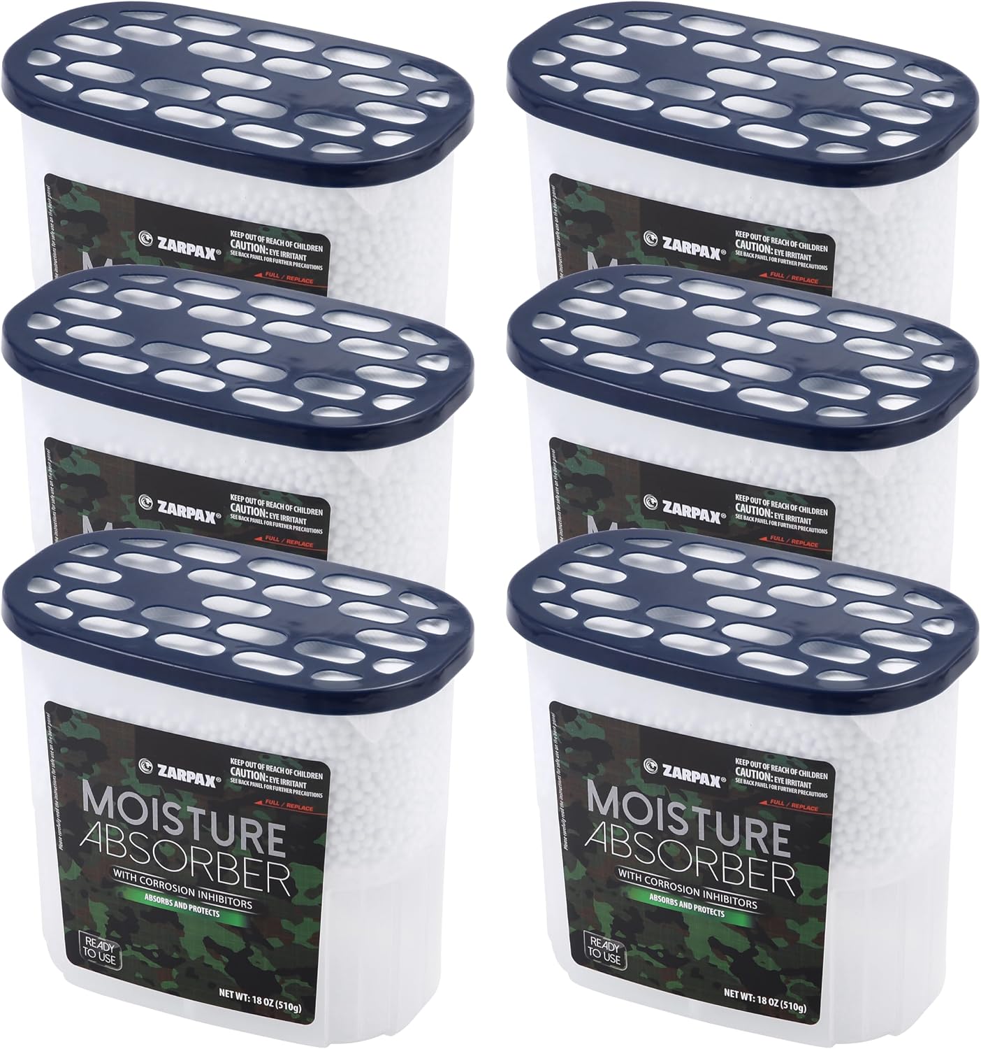 ZARPAX Moisture Absorber Activated Charcoal 10.5 oz/300g | Removes Moisture, Damp, Humidity & Odors | Odor Absorber | Moisture Trap for Bathroom, Closet, Kitchen & Small Spaces | Set of 4