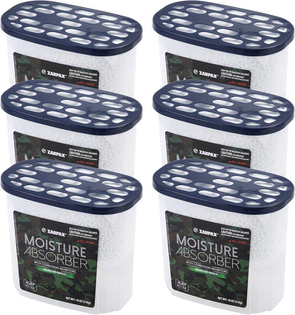 ZARPAX Moisture Absorber Activated Charcoal 10.5 oz/300g | Removes Moisture, Damp, Humidity & Odors | Odor Absorber | Moisture Trap for Bathroom, Closet, Kitchen & Small Spaces | Set of 4