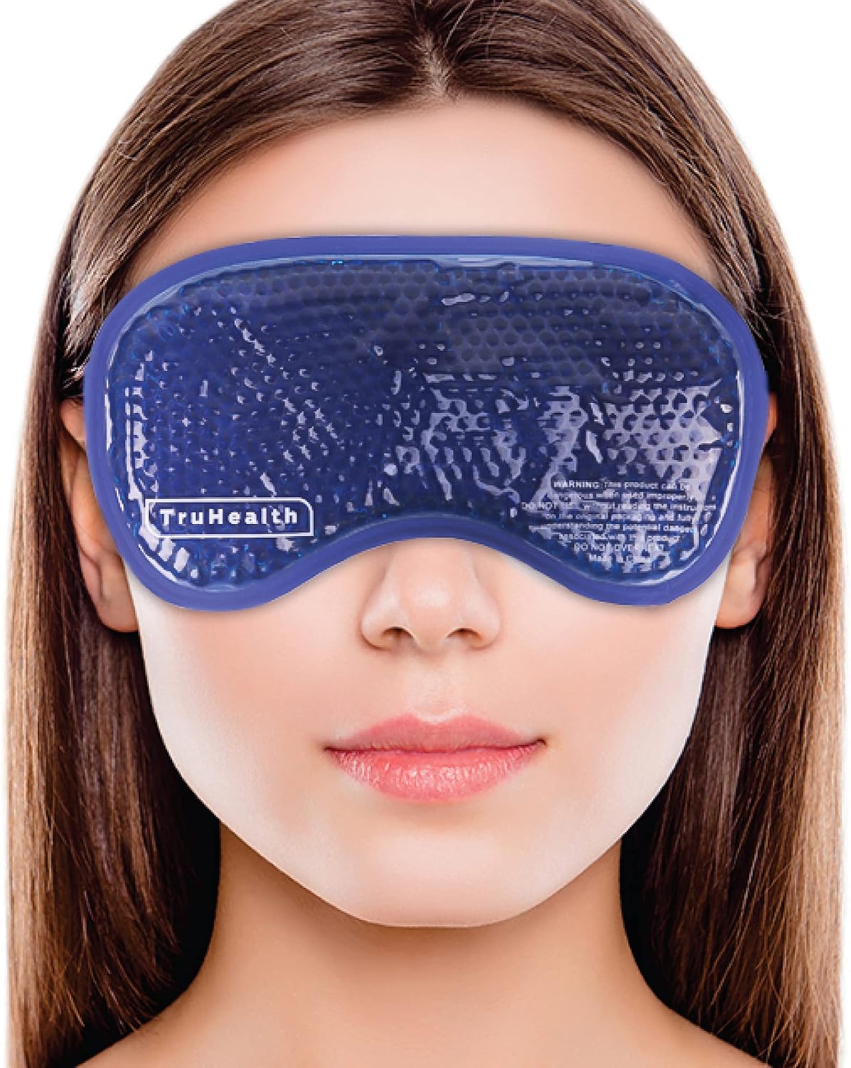 Gel Bead Hot and Cold Eye Masks - FSA HSA Approved Reusable Gel Bead Ice Pack Provides Ice and Heat Pain Relief for Head, Puffy Eyes, Beauty, Relaxing, and Sleep (Navy Blue)