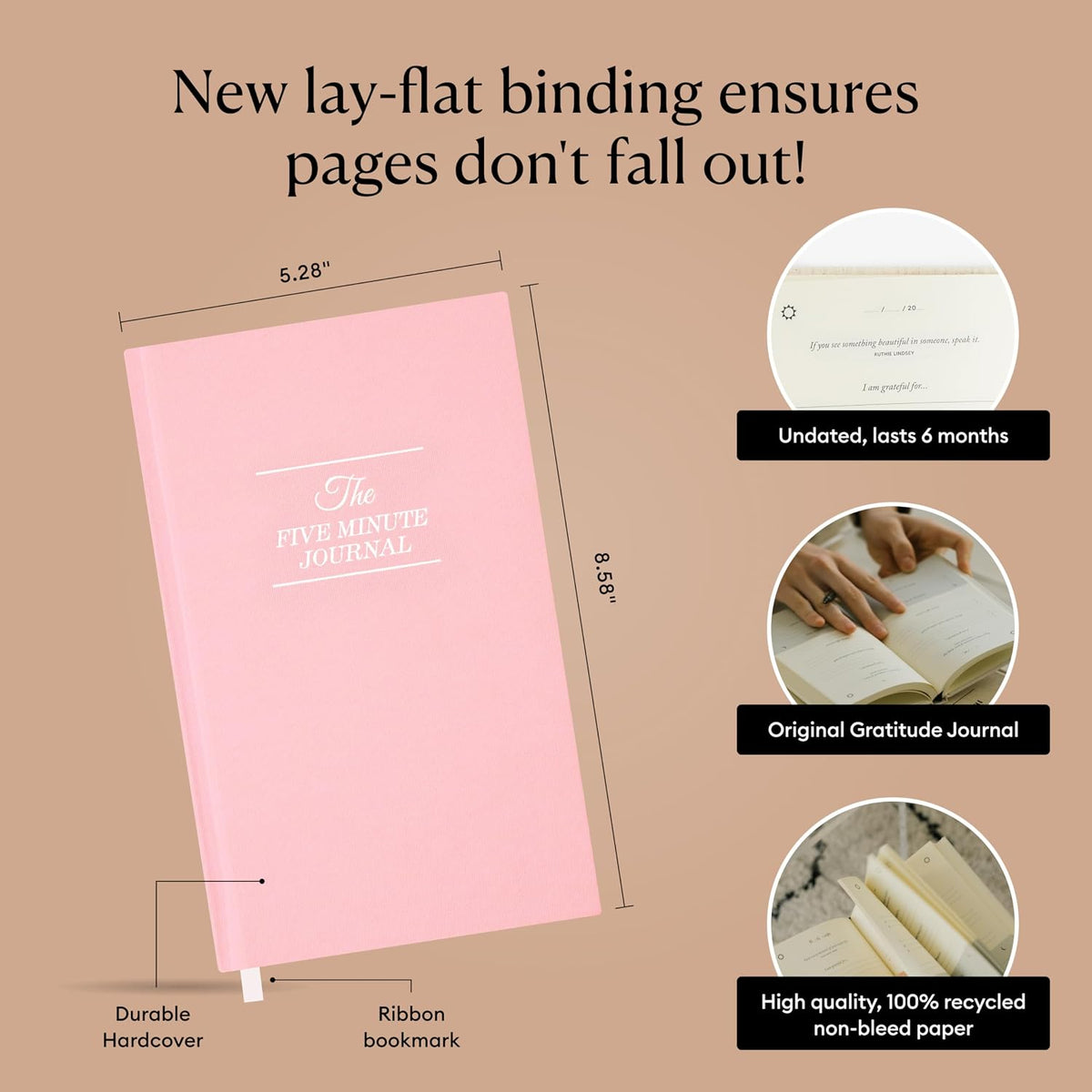 Intelligent Change The Five Minute Journal - Original Daily Gratitude Journal for Women & Men - Mindfulness, Happiness & Daily Reflection - Undated Planner - Affirmation Journal - Gifts for Women