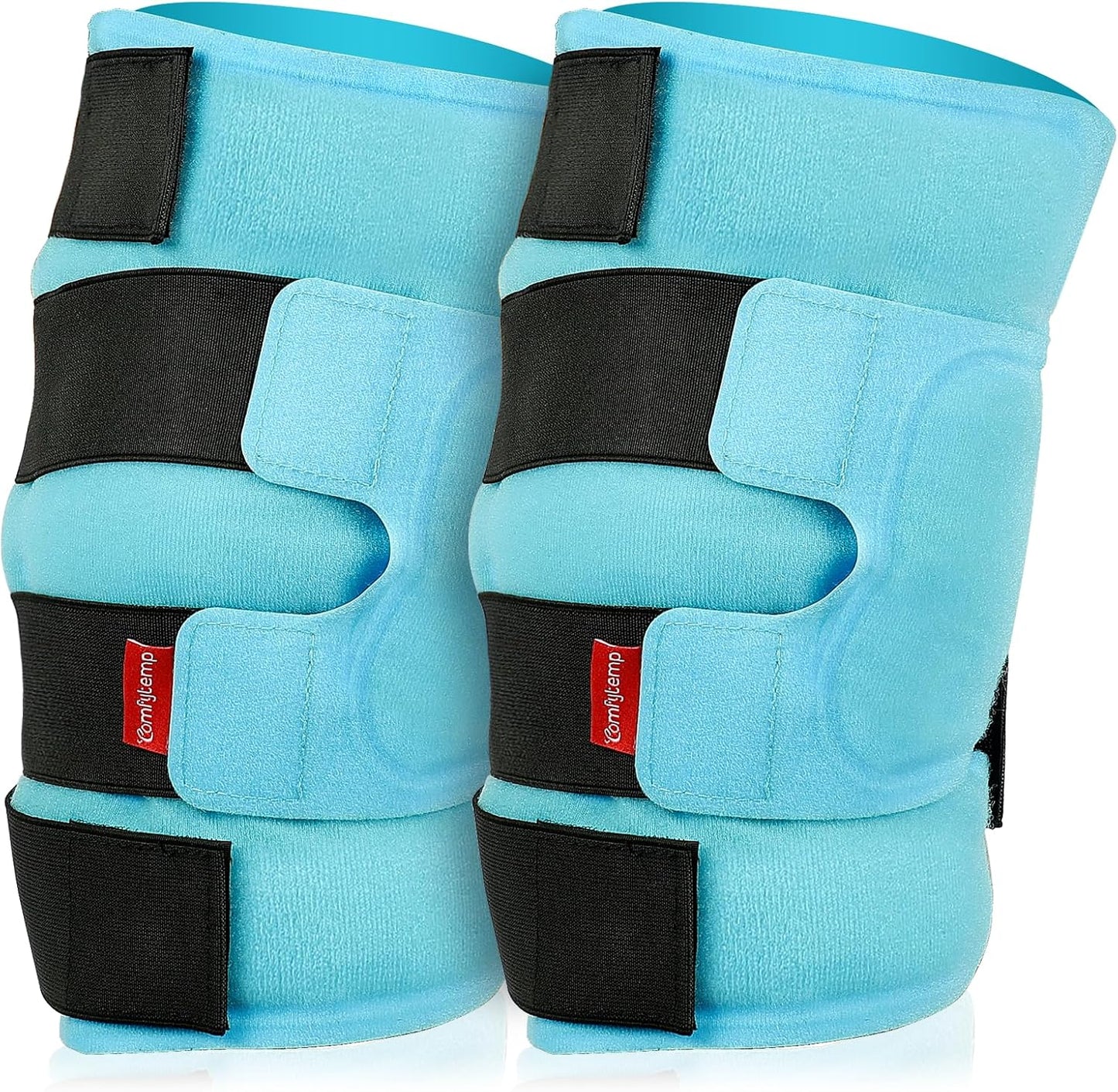 Comfytemp Large Knee Ice Pack Wrap Reusable Gel, FSA Eligible HSA, Full Coverage Knee Cold Compression Brace for Injuries, Pain Relief, Replacement Recovery, Arthritis, Surgery, Women Men Gift