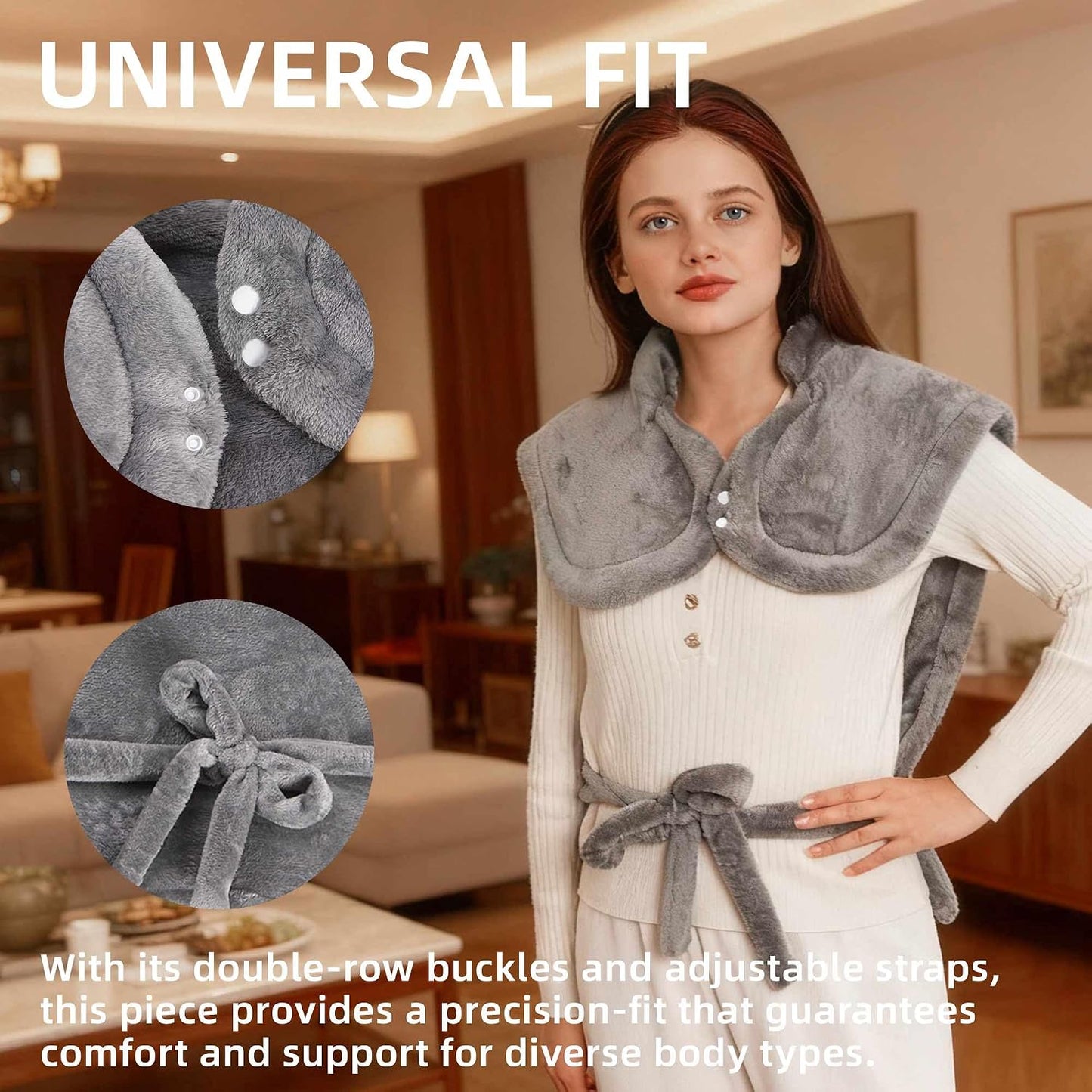 RAINOVA Heating Pad for Back,Neck and Shoulders, Electric Pad with 6 Heat Settings, Birthday Christmas Gifts for Women Men Mom Dad Elderly, Overheating Protection & ETL/UL Certified, Machine Washable