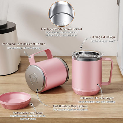 Felibeaco Coffee Mug Warmer & Mug Set for Desk, Smart Coffee Cup Warmer with 16oz Heated Mug, Cup Heater with Auto Shut Off for Office/Home, Coffee Gifts for Women/Men/Dad on Father‘s Day, Red