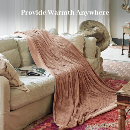 Texciting Heated Blanket 50"X60",Soft Electric Blanket,ETL Certified,Grey