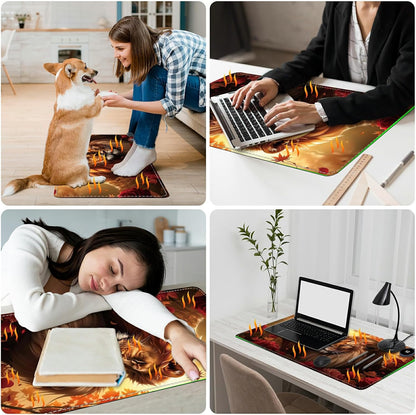 Heated Desk Pad Heated Large Mouse Pad, Electric Quickly Warm Desk Mat with 3 Levels Heating 3 Hours Auto Shut-Off, 31.5" x 13" Warm Gaming Mousepad Hand Foot Warmer, Baby Elephant
