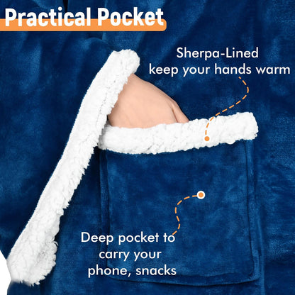 Catalonia Wearable Blanket with Sleeves & Foot Pocket for Adults | Soft Fleece Throw Wrap with Hands-Free Comfort, Perfect for Reading, TV Time & Relaxing, Christmas Gift for Women & Men