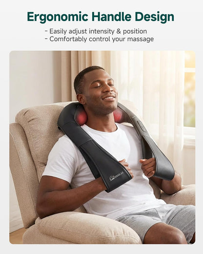 Shiatsu Neck & Shoulder Massager with Heat, Deep Tissue Back Massager