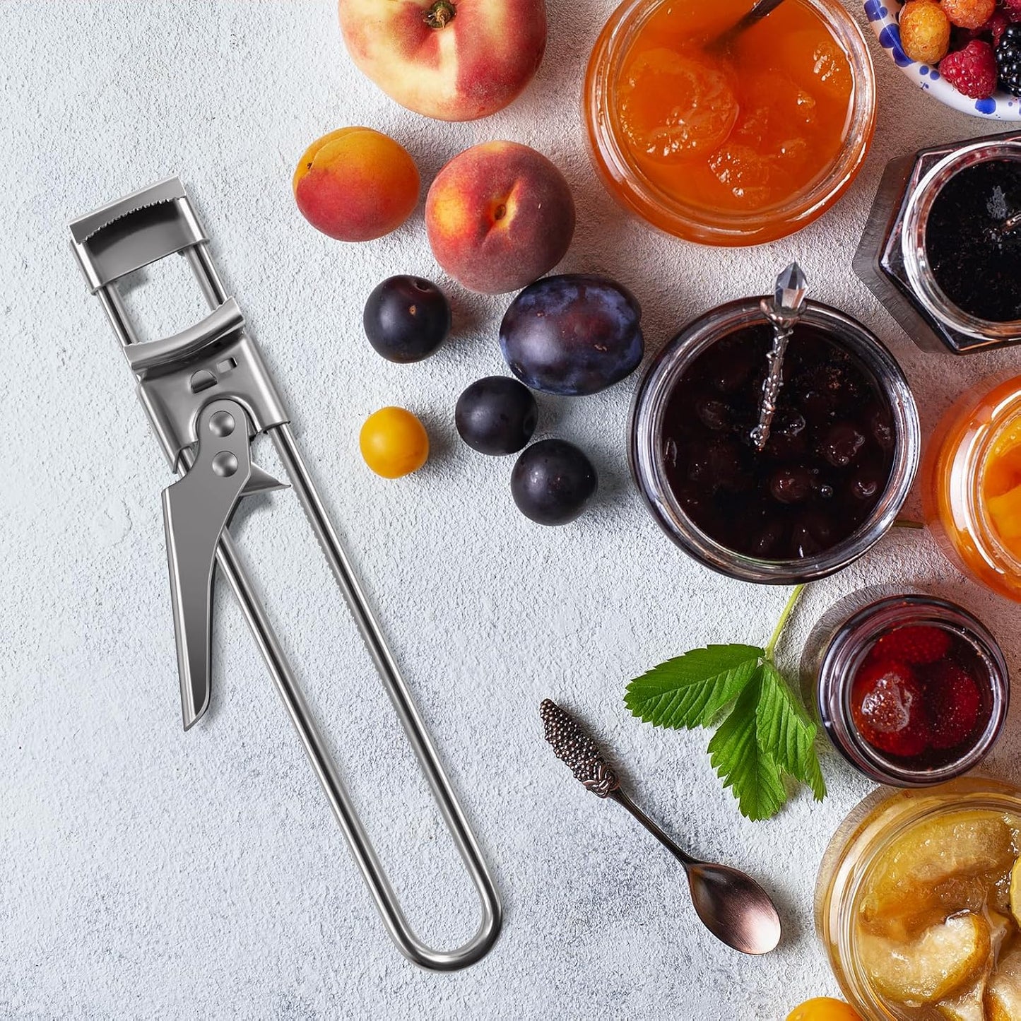 Bottle Opener & Jar Opener,Adjustable Stainless Steel Can Opener | Jar Opener,Bottle Opener,Can Opener,Jar Lid Opener Adjustable,Stainless Steel,Multifunctional Jar Lid Opener for Senior
