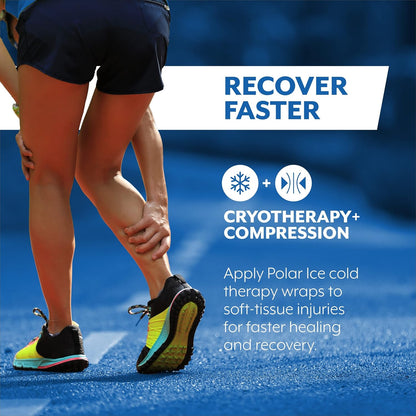 Brownmed Polar Ice Large Knee Wrap - Wearable Cold Therapy Ice Pack for Pain Relief & Recovery - Standard
