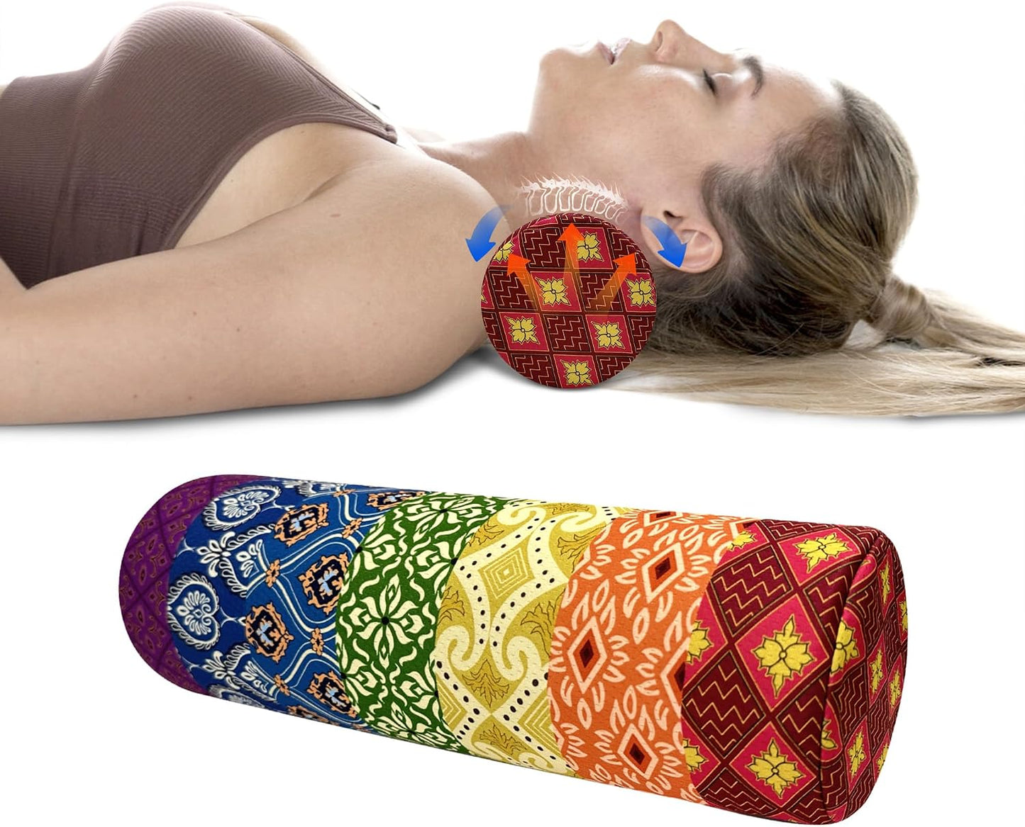 Neck Roll Pillow for Sleeping,Ergonomic Cylinder Tube Pillows for Cervical Spine and Neck Support,Versatile Roll Pillow for Bed,Office,and Travel,Memory Foam Bolster with Washable Cover