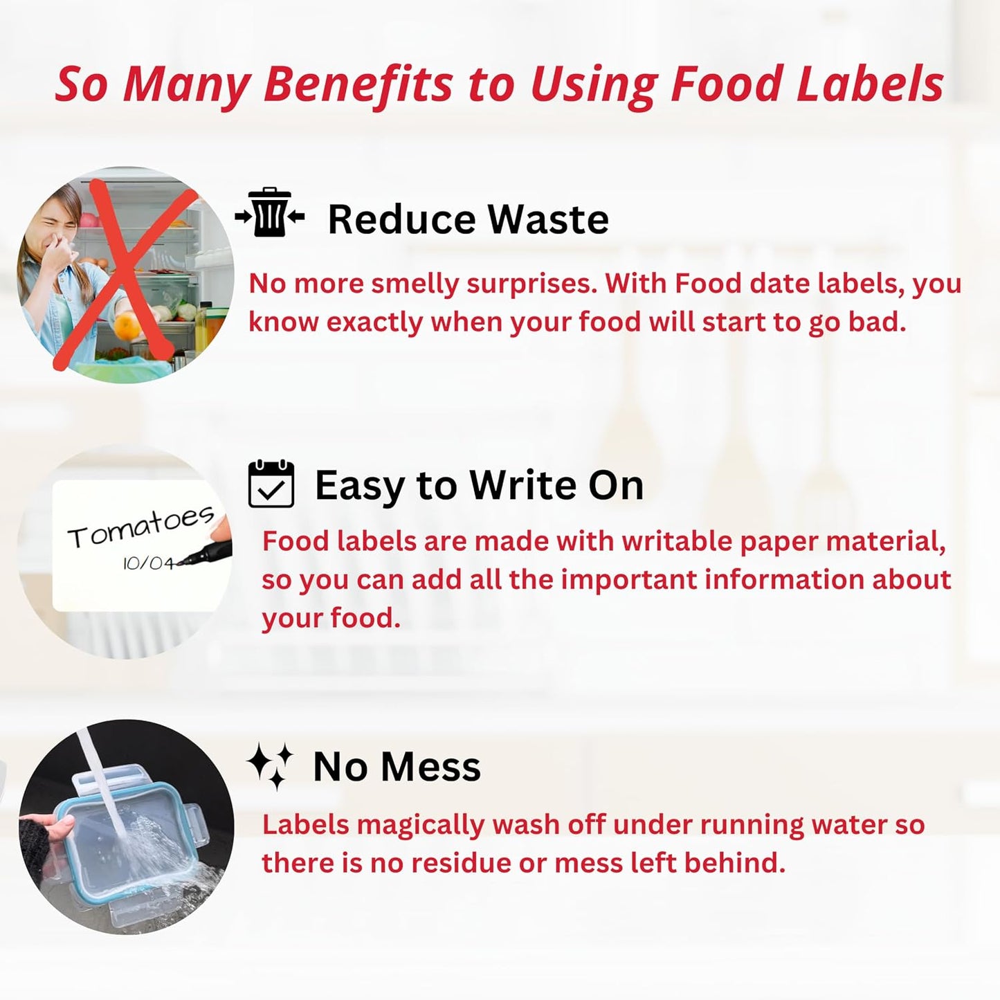 2x3 Dissolvable Food Labels, 1000 Food Container Stickers, Blue | Ideal for Fridge Freezer & Pantry, Organize Prepped Meals & Leftovers Easily, Adheres Well, Dissolves Fast with Zero Residue