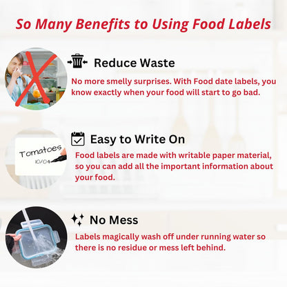 2x3 Dissolvable Food Labels, 1000 Food Container Stickers, Blue | Ideal for Fridge Freezer & Pantry, Organize Prepped Meals & Leftovers Easily, Adheres Well, Dissolves Fast with Zero Residue