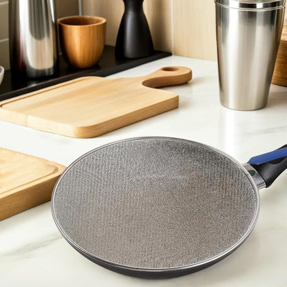Splatter Screen for Frying Pan - 18.5" Stainless Steel Grease Splatter Guard with Fine Mesh & Heat-Resistant Handle - Oil Splash Shield for Bacon Frying and Cooking