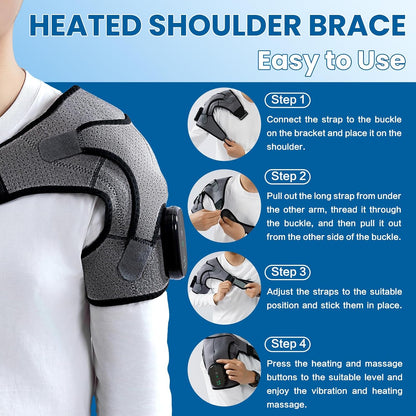 Shoulder Heating Pad with Massager,Rotator Cuff Shoulder Pain Relief,Black