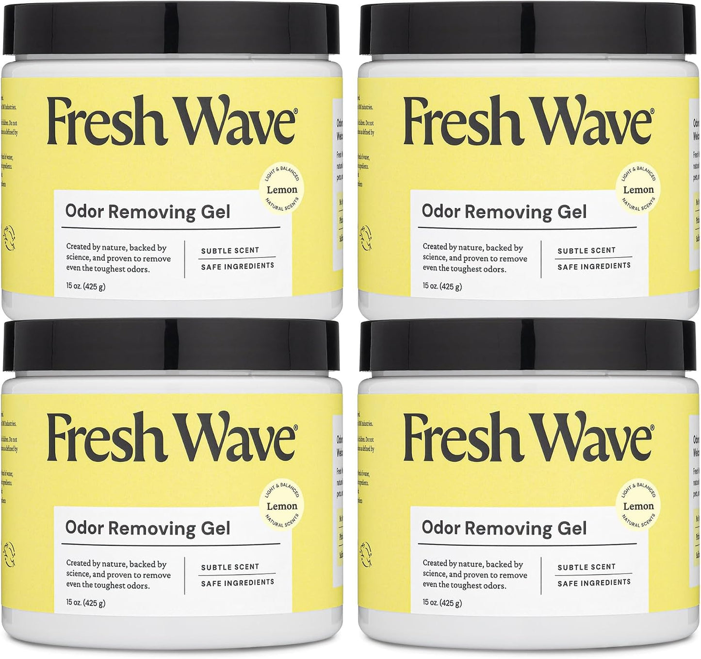 Fresh Wave Original Odor Eliminator Gel 3-Pk 7 oz - Air Freshener for Home | Plant-based essential oils. Lasts 15-30 days per jar. No plug-in needed. Pet-safe, closet and bathroom deoderizer.