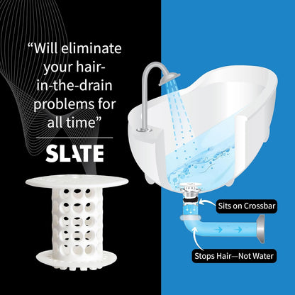 TubShroom Bathtub Drain Hair Catcher – in-Drain Tub Strainer & Clog Prevention Protector, Fits Standard 1.4”–1.75” Tub Drains, Easy Clean, Captures Human & Pet Hair Out of Sight (Gray)