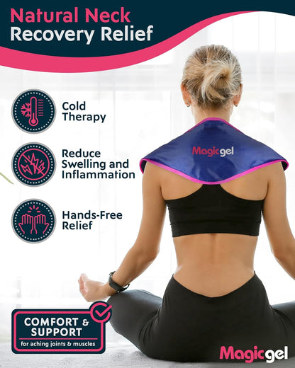 Magic Gel Neck Cooling Tube - Cooling Neck Ring - Reusable Ice Ring Wraps - Necks, Face Ice Coolers - Frozen Cool Wraps, Tubes for Summer Heat, Extremely Hot Weather - 2 Pack, B&W