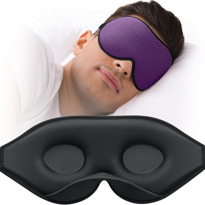 MABAO Sleep Mask for Side Sleeper, Eye Mask for Sleeping Women Men, Black | 3D Contoured Cup No Eye Pressure, 100% Light Blocking Sleeping Mask with Adjustable Strap Night Blindfold Flight, Travel, Nap