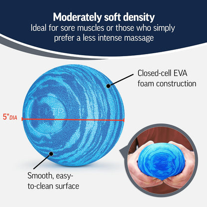 OPTP PRO Soft Release Ball – Foam Massage Ball, Soft Density, Blue, 5"