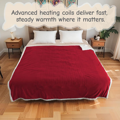 Soypipo Electric Heated Throw Blanket 50"x60", Faux Fur Plush with 4 Heat Settings & 2/4/8/10H Auto Shut-Off, Overheat Protection, Machine Washable, for Office & Chair, Dark Grey