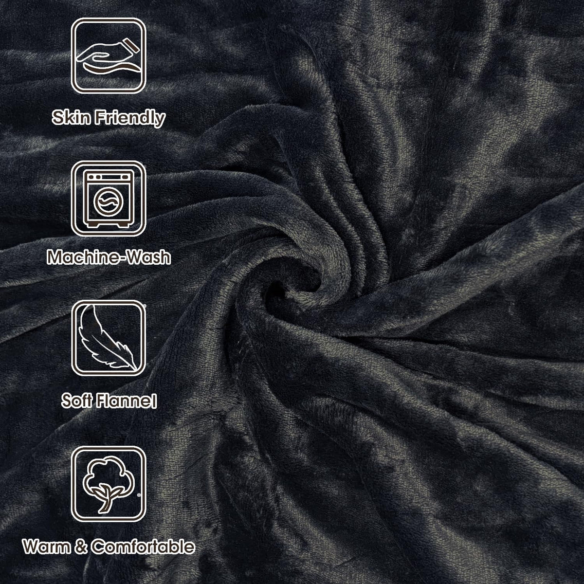 Tefici Heated Blanket Throw,Ultra Soft 2-Layer Flannel Electric Blanket