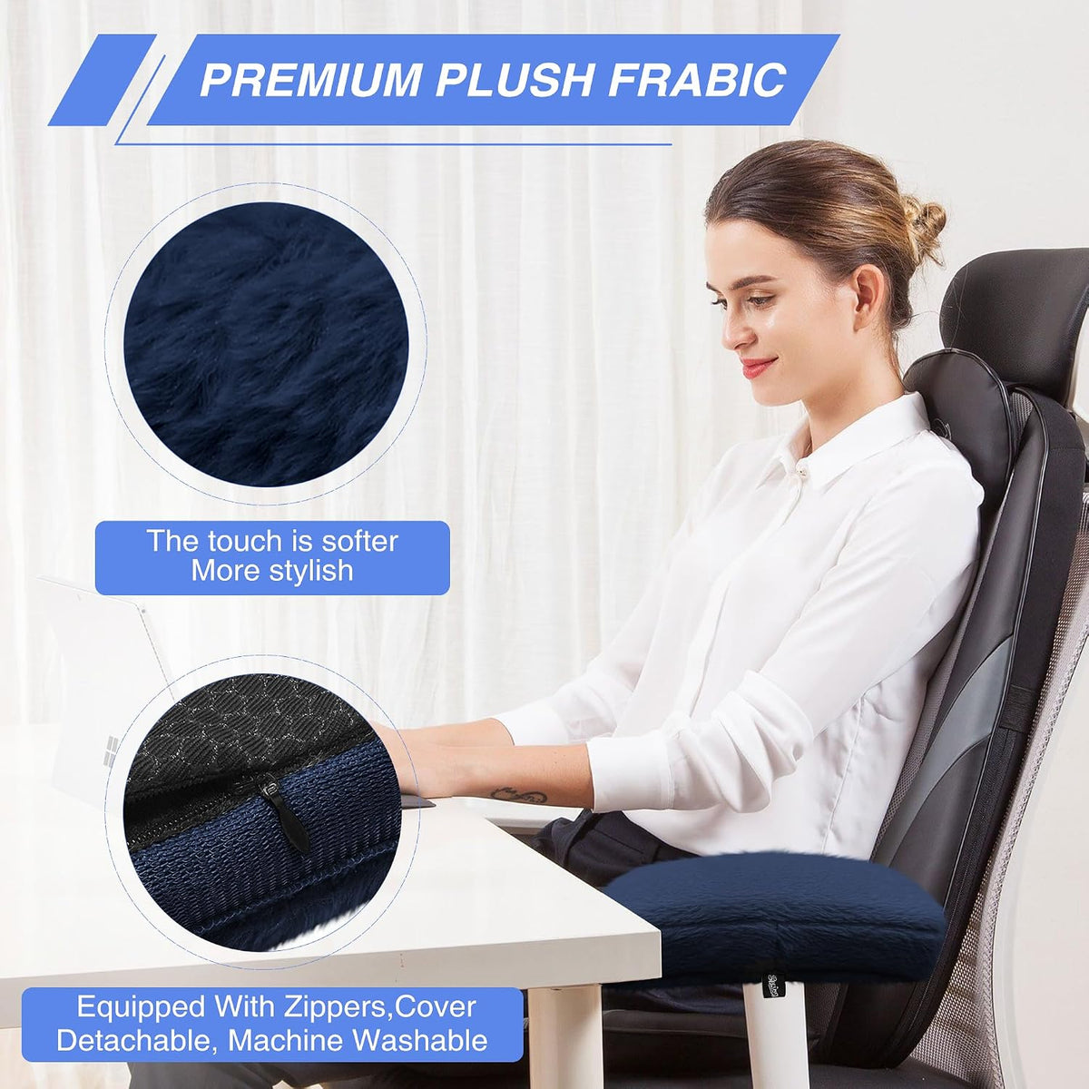 SPRING SEAON Desk & Office Chair Arm Pads Covers Fuzzy Memory Foam Pads