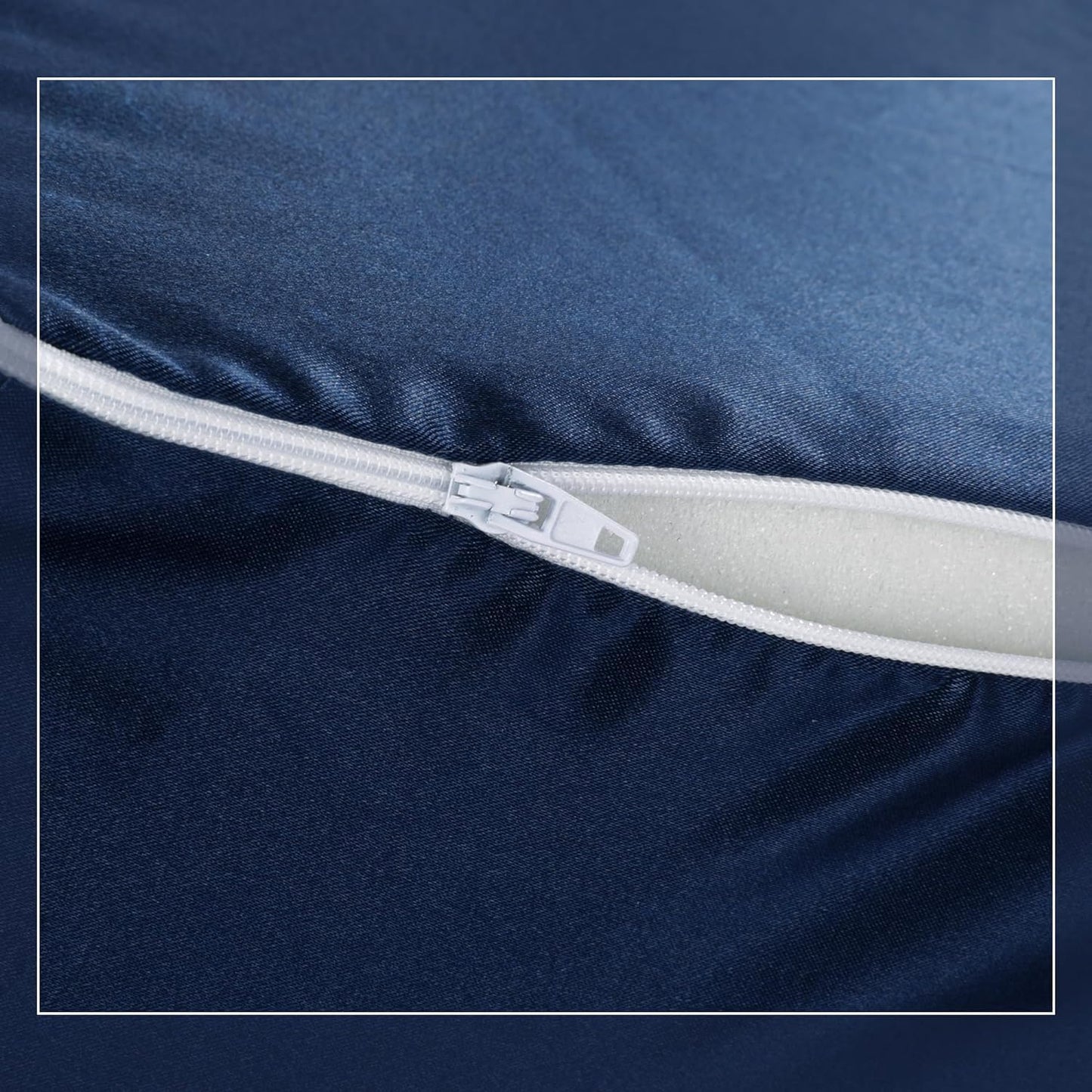 HOMBYS Satin Bed Wedge Pillow Cover Silky & Smooth Wedge Pillowcase 1 Pack 24x24x8, Soft & Breathable, Removable & Machine Washable-Zipper Design (Pillow Not Include), (Grey, 24"x24"x8")