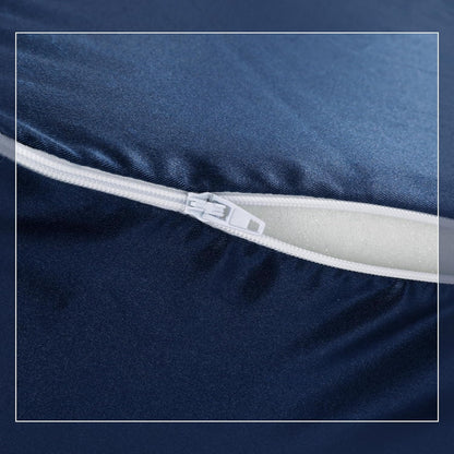 HOMBYS Satin Bed Wedge Pillow Cover Silky & Smooth Wedge Pillowcase 1 Pack 24x24x8, Soft & Breathable, Removable & Machine Washable-Zipper Design (Pillow Not Include), (Grey, 24"x24"x8")